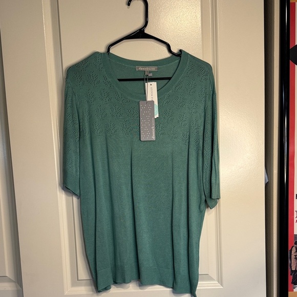 Daniel Rainn Teal Knit Blouse - Picture 1 of 9